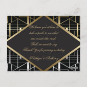Klassieke Gatsby Deco Wedding Place Card Briefkaart (Achterkant)