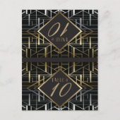 Klassieke Gatsby Deco Wedding Place Card Briefkaart (Voorkant)