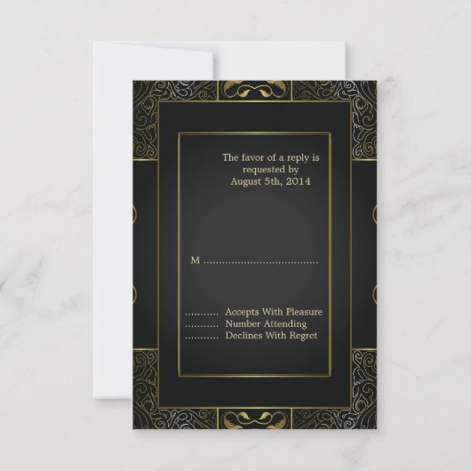  klassieke Gatsby Style RSVP Kaartje (Achterkant)