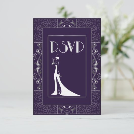 Klassieke Gatsby Style RSVP Manuela (Staand voorkant)