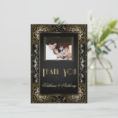  Klassieke Gatsby Style Weddenschap Hartelijk dank Kaart (Staand voorkant)