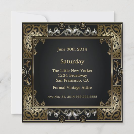  Klassieke Gatsby Style Wedding Kaart (Achterkant)