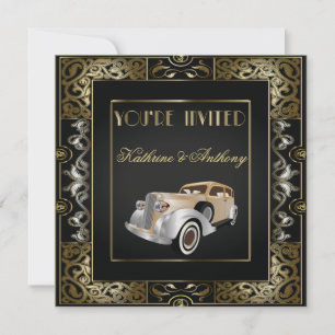 Klassieke Gatsby Style Wedding Kaart