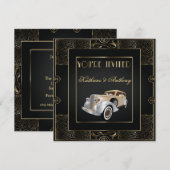 Klassieke Gatsby Style Wedding Kaart (Voorkant / Achterkant)