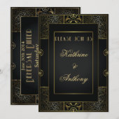 Klassieke Gatsby Style Wedding Kaart (Voorkant / Achterkant)