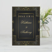 Klassieke Gatsby Style Wedding Kaart (Staand voorkant)