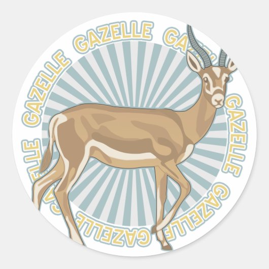Klassieke Gazelle Ronde Sticker (Voorkant)