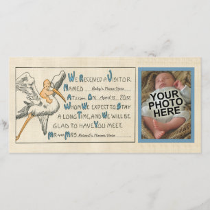 Klassieke geboorteaankondiging voor een babyjongen aankondiging