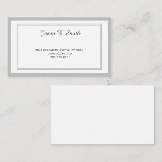 Klassieke, geborduurde oproepkaart contactkaartje (Voorkant / Achterkant)