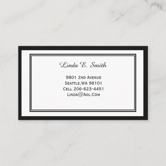 Klassieke, geborduurde oproepkaart contactkaartje (Voorkant)