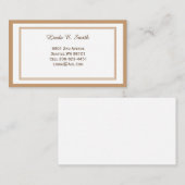 Klassieke, geborduurde oproepkaart contactkaartje (Voorkant / Achterkant)