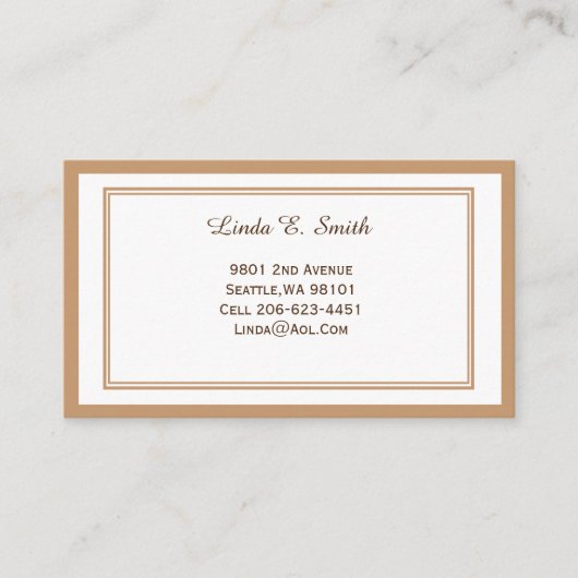 Klassieke, geborduurde oproepkaart contactkaartje (Voorkant)