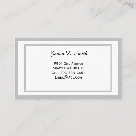 Klassieke, geborduurde oproepkaart contactkaartje (Voorkant)