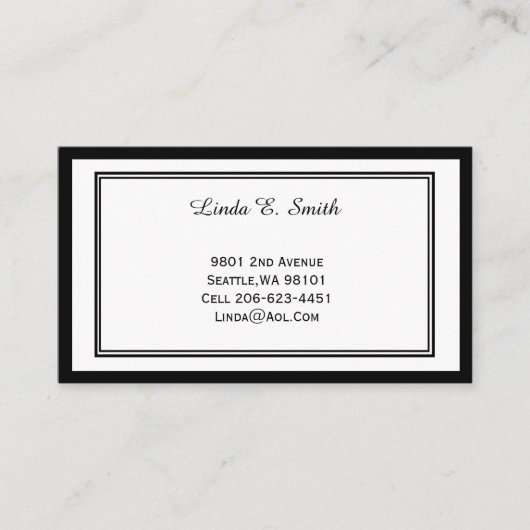 Klassieke, geborduurde oproepkaart contactkaartje (Voorkant)