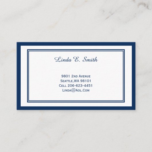 Klassieke, geborduurde oproepkaart visitekaartje (Voorkant)