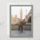 Klassieke gedempte groene foto elegante bruiloft save the date (Achterkant)