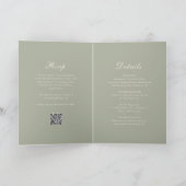 Klassieke gedempte groene QR-code elegante trouw (Binnen)