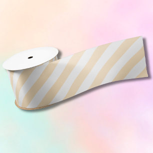  Klassieke geel & witte strepen Satijnen Lint