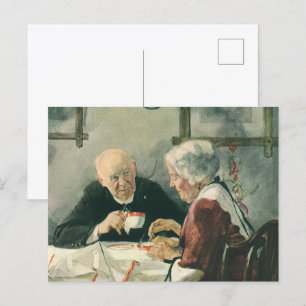 Klassieke Geestelijke, Koffie of Thee met een Prie Briefkaart