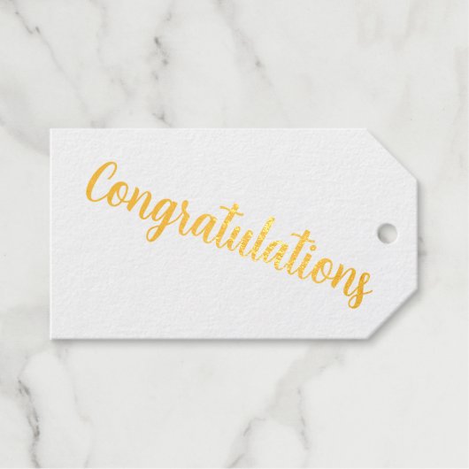Klassieke Gefeliciteerd Calligraphy Cursive Script Cadeaulabels (Voorkant (horizontaal))
