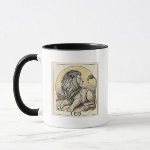 Klassieke gegraveerde Zodiac-beker - Leeuw Mok