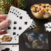 Klassieke gehaakte replica, meisje met een parel o pokerkaarten (Insitu)