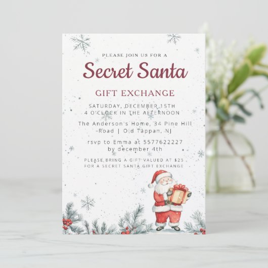 Klassieke Geheime Kerstfeest Kaart (Staand voorkant)