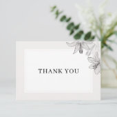 Klassieke geïllustreerde Floral Lilies Bedankkaart (Staand voorkant)