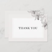 Klassieke geïllustreerde Floral Lilies Bedankkaart (Voorkant / Achterkant)