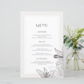 Klassieke geïllustreerde Floral Lilies menukaarten (Staand voorkant)