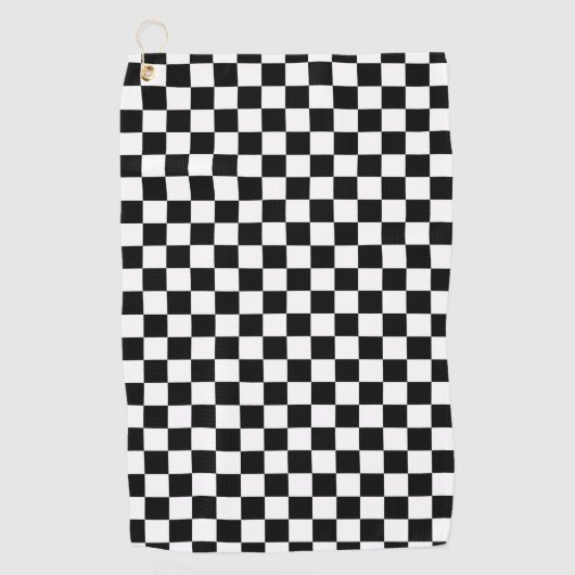 Klassieke gekalibreerde racesport: zwart wit golfhanddoek (Voorkant)