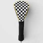 Klassieke gekalibreerde racesport: zwart wit golfheadcover (Voorkant)