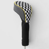 Klassieke gekalibreerde racesport: zwart wit golfheadcover (Schuin)