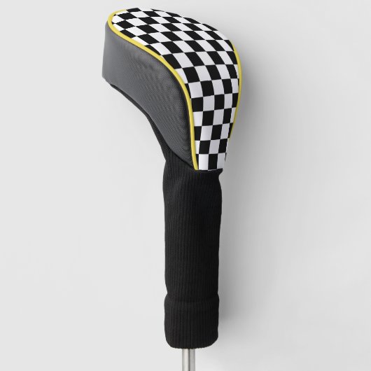 Klassieke gekalibreerde racesport: zwart wit golfheadcover (Schuin)