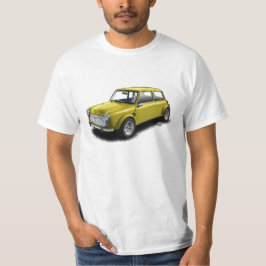 Klassieke gele 1969 minikaart op witte T-shirt