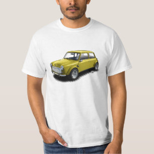 Klassieke gele 1969 minikaart op witte T-shirt