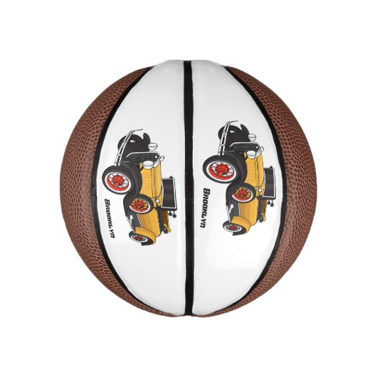 Klassieke gele auto 1931 basketbal (Verticaal)
