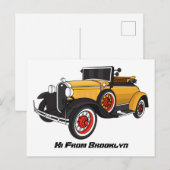 Klassieke gele auto 1931 briefkaart (Voorkant / Achterkant)