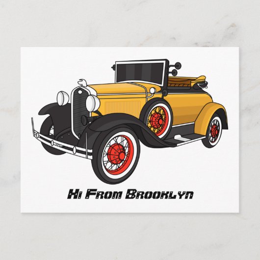 Klassieke gele auto 1931 briefkaart (Voorkant)