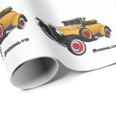 Klassieke gele auto 1931 cadeaupapier (Rol Hoek)