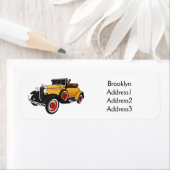 Klassieke gele auto 1931 etiket (Insitu)