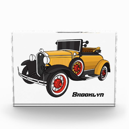 Klassieke gele auto 1931 fotoblokken (Voorkant)