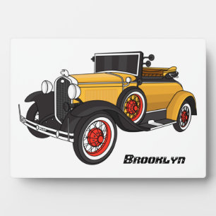 Klassieke gele auto 1931 fotoplaat