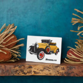 Klassieke gele auto 1931 fotoplaat (Zijkant)