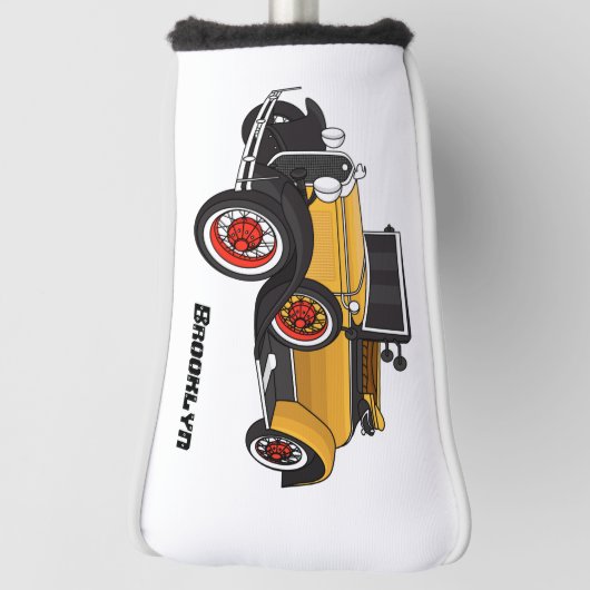 Klassieke gele auto 1931 golfheadcover (Draai 90)
