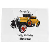 Klassieke gele auto 1931 groot cadeauzakje (Achterkant)
