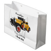 Klassieke gele auto 1931 groot cadeauzakje (Voorkant Gekanteld)