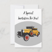 Klassieke gele auto 1931 kaart (Achterkant)