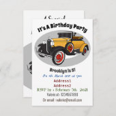 Klassieke gele auto 1931 kaart (Voorkant / Achterkant)