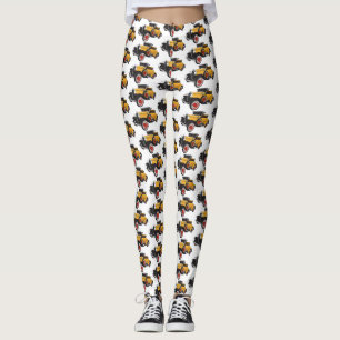 Klassieke gele auto 1931 leggings